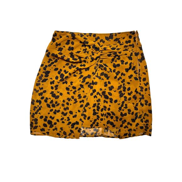 Blue Rain X Francesca's Mustard Yellow Leopard Print Tube Top Size Small - Picture 1 of 11